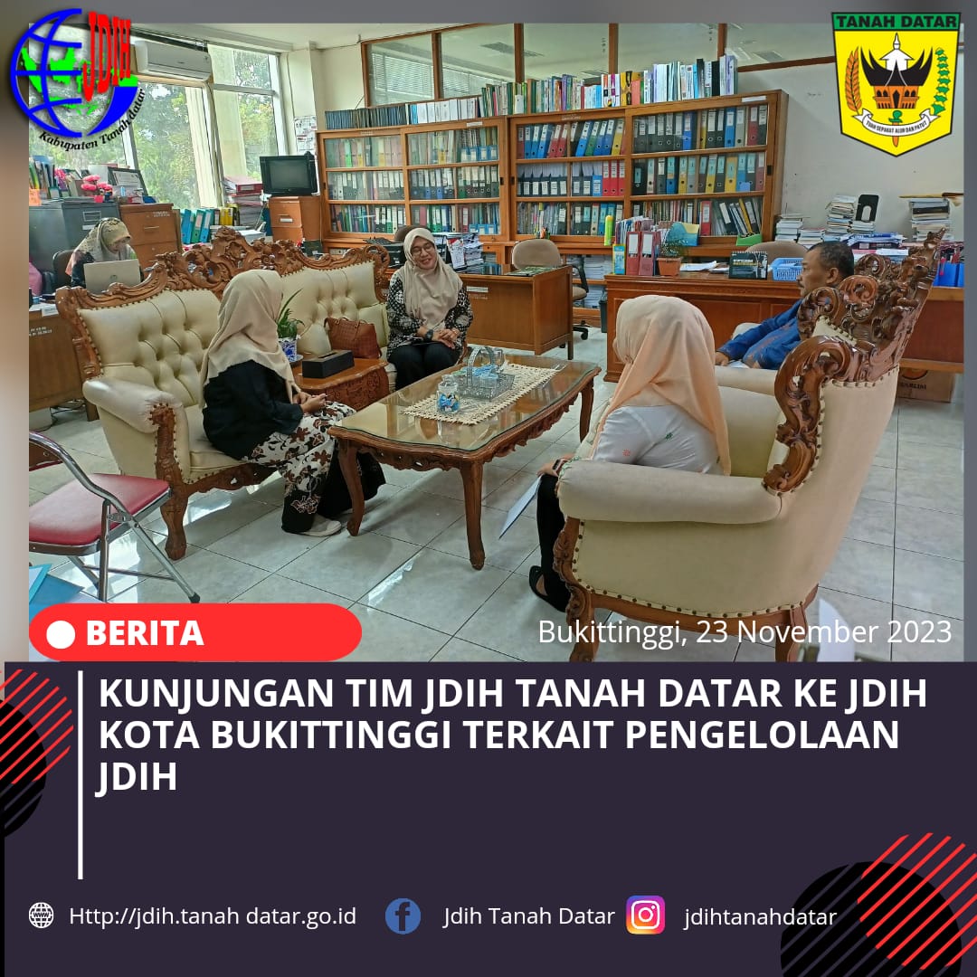KUNJUNGAN JDIH KABUPATEN TANAH DATAR KE JDIH KOTA BUKITTINGGI TERKAIT PENGELOLAAN