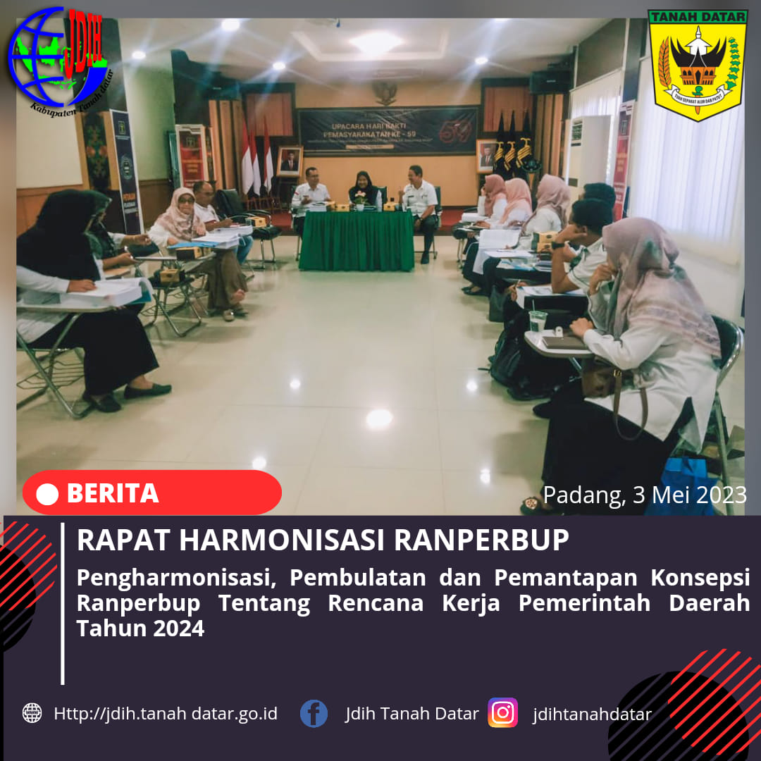 RAPAT HARMONISASI RANPERBUP TENTANG RKPD