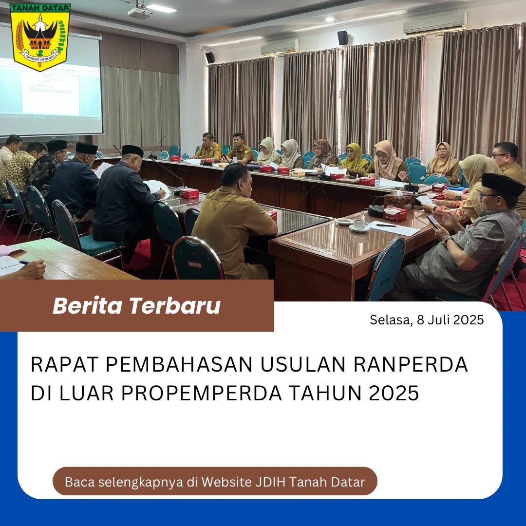 RAPAT PEMEBAHASAN USULAN RAPERDA DI LUAR PROPEMPERDA TAHUN 2025