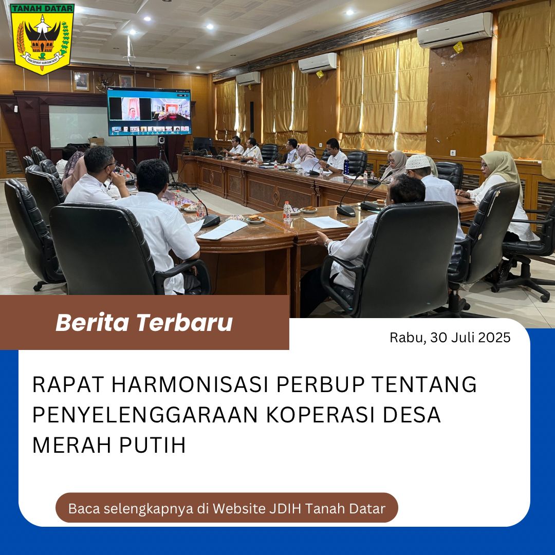 RAPAT HARMONISASI RANPERBUP TENTANG PENYELENGGARAAN DESA KOPERASI MERAH PUTIH 