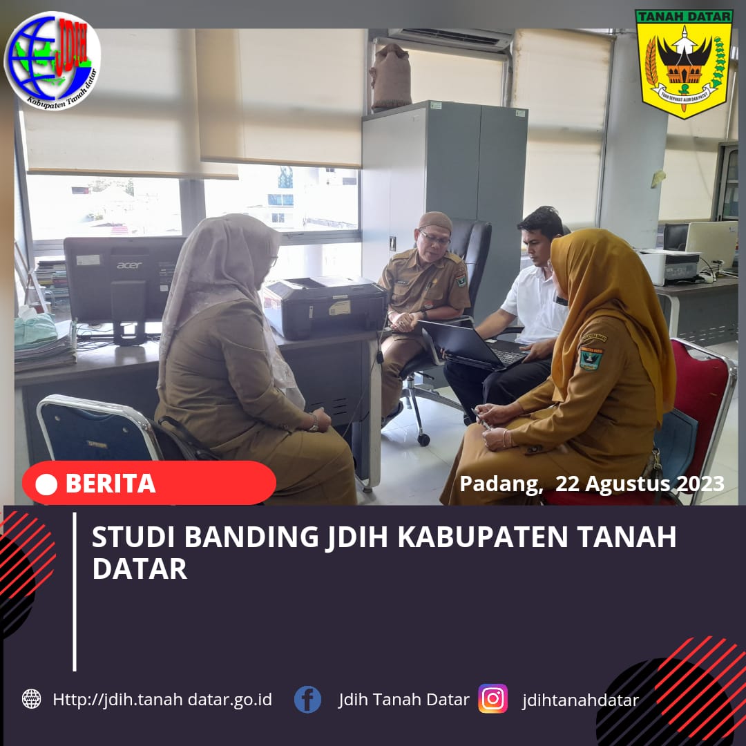 STUDY BANDING JDIH TANAH DATAR KE JDIH PROVINSI SUMATERA BARAT