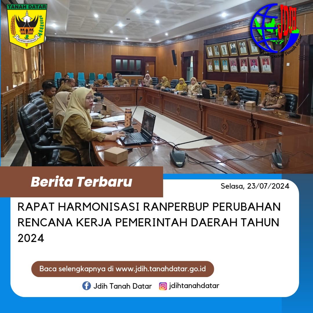 RAPAT HARMONISASI RANPERBUP PERUBAHAN RKPD TAHUN 2024