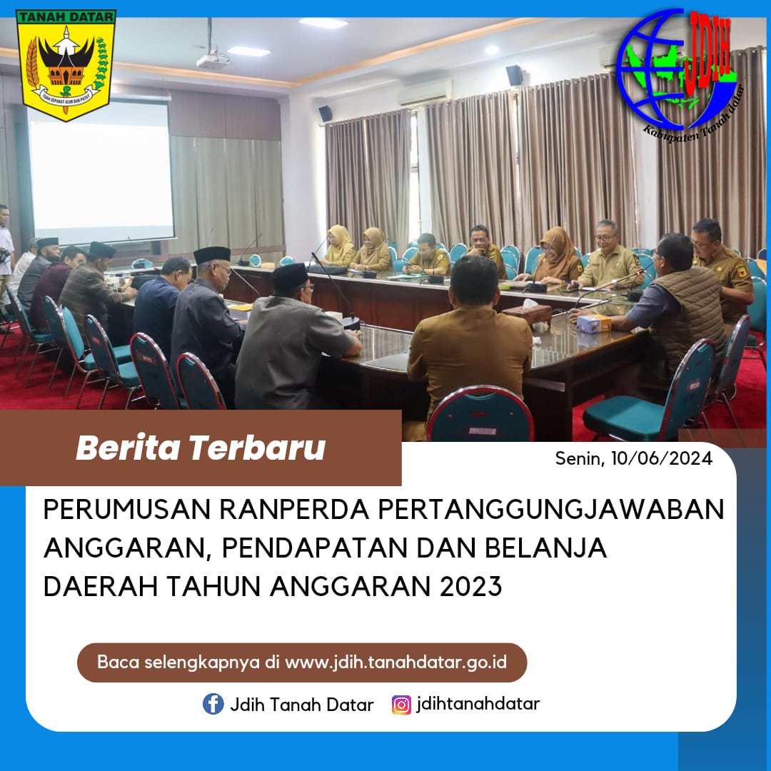 DPRD KABUPATEN TANAH DATAR GELAR RAPAT PERUMUSAN DAN PENYAMPAIAN PENDAPAT AKHIR FRAKSI TERHADAP RANPERDA PERTANGGUNGJAWABAN APBD TAHUN ANGGARAN 2023 BERSAMA TIM RANPERDA PEMDA