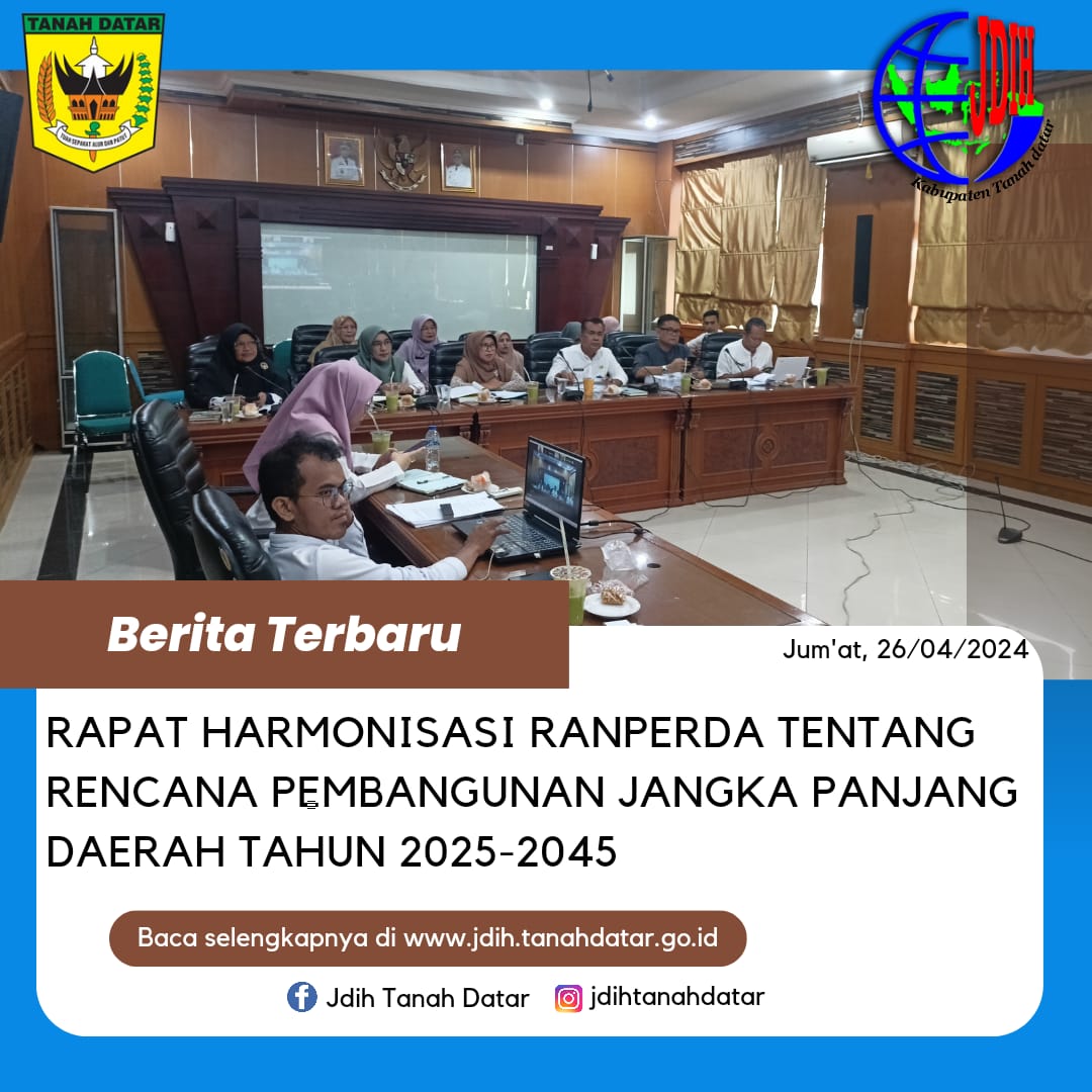 RAPAT HARMONISASI RANPERDA RPJPD TAHUN 2025-2045