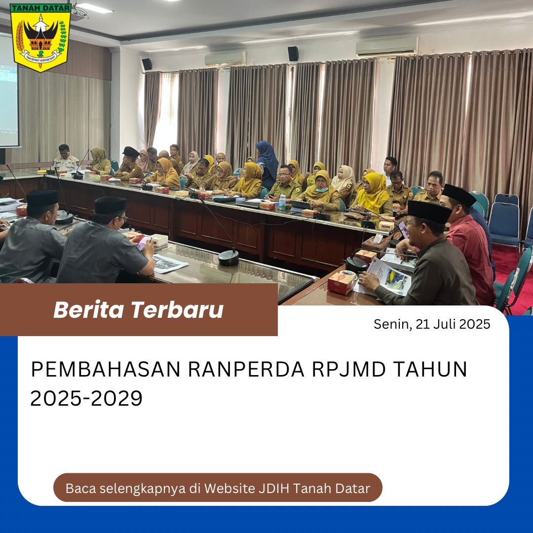 RAPAT PEMBAHASAN RANPERDA RENCANA PEMBANGUNAN JANGKA MENENGAH DAERAH TAHUN 2025-2029