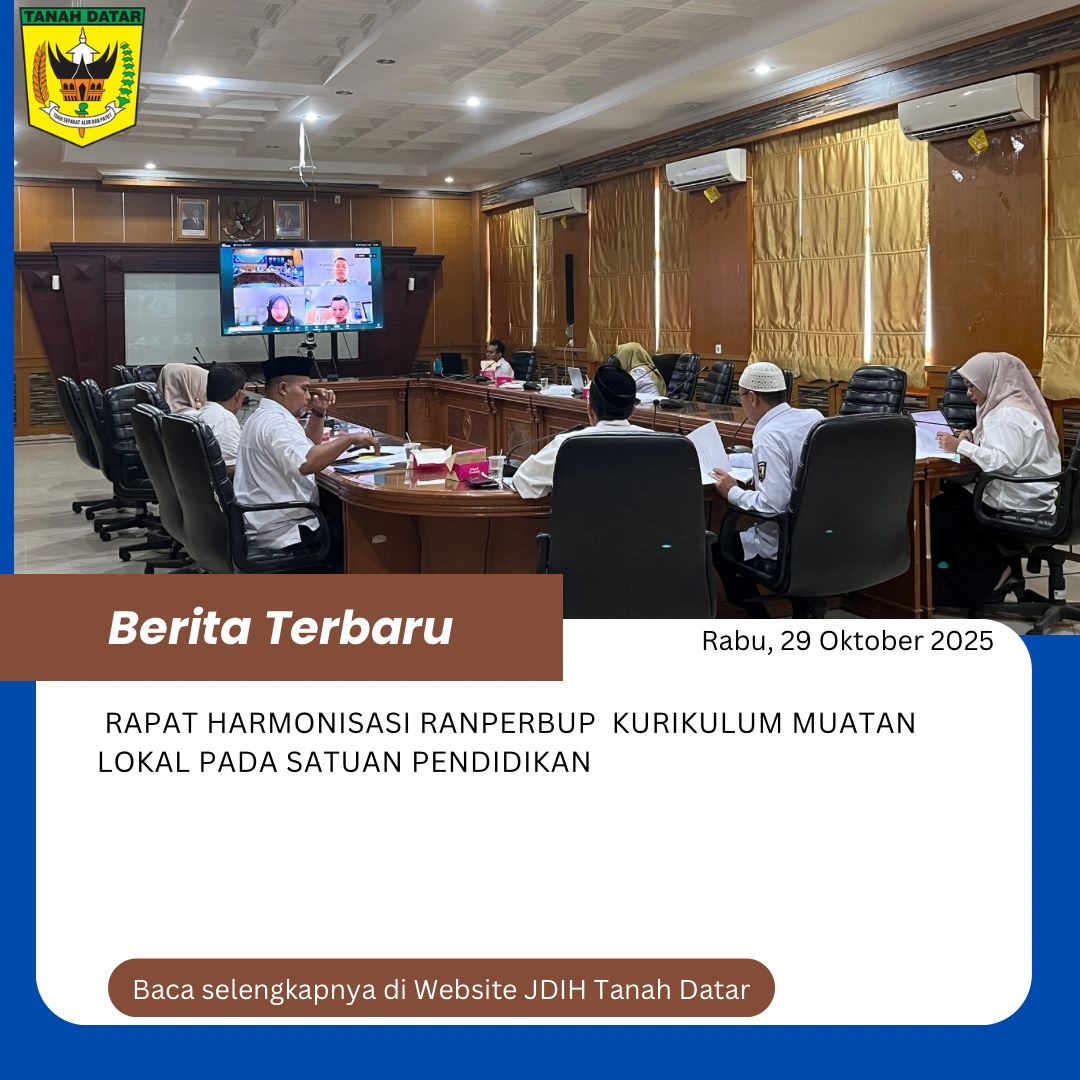 RAPAT HARMONISASI RANPERBUP TENTANG KURIKULUM MUATAN LOKAL PADA SATUAN PENDIDIKAN