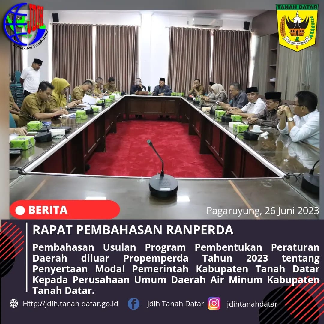 RAPAT PEMBAHASAN RANPERDA DILUAR PROPEMPERDA TAHUN 2023