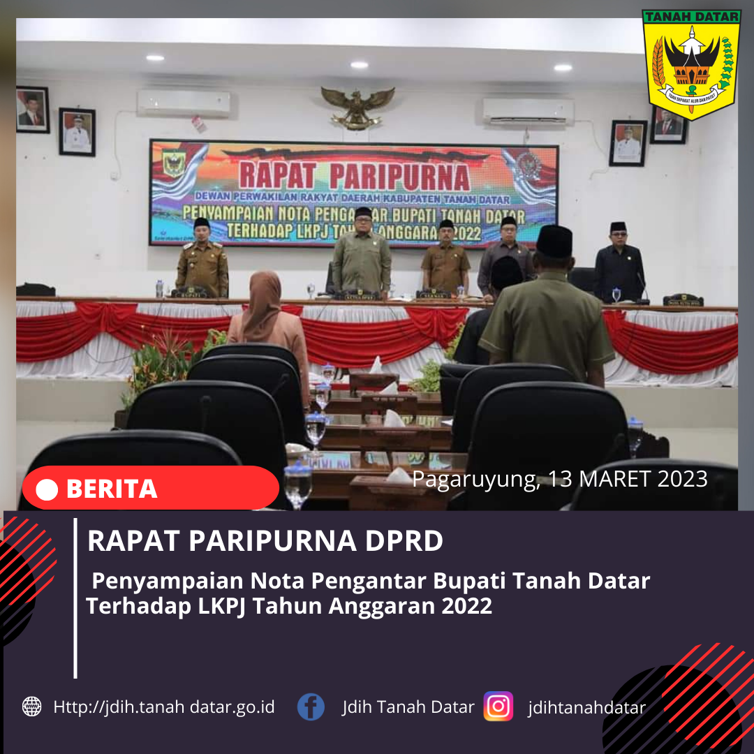 RAPAT PARIPURNA DPRD KABUPATEN TANAH DATAR 